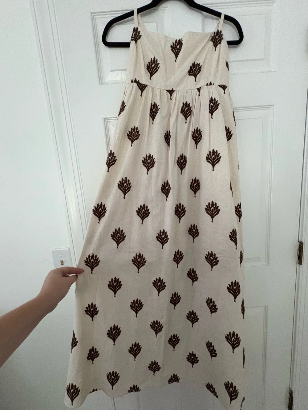 NWOT Abercrombie & Fitch Cream Sundress with Brown Floral Print Sz L, NEVER WORN